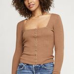 Gentle Fawn Brown Fitted Ribbed Sweater Photo 0