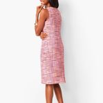 Talbots Pink Ribbon Tweed Sleeveless Shift Dress Size 4 Office Preppy Photo 3