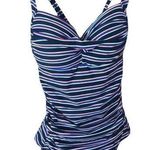 NIP Tuck Bond Eye Tummy Tuck Slimming Swimsuit Size 6 Multi Fit Cup Striped Blue Photo 0