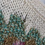 Nannell Vintage Cream Metallic Thread Floral Pullover Sweater Med/Large (est) Photo 2