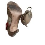 Saks 5th Avenue SAKS FIFTH AVENUE Tan Patent Leather Mesh Illusion Heels Size 7.5 Photo 8