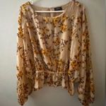 Storia  Velvet Burnout Semi Sheer Dolman Sleeve Blouse Size XL Photo 0