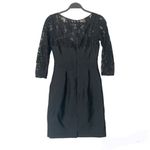 Reiss  Aloe Black Lace Panel Sweetheart Neckline Silk Dress 4 Photo 12