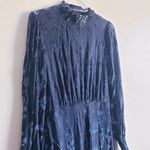 Baltic Born  Penelope Midnight Blue Velvet Floral Long Sleeve Dress Maxi Photo 3