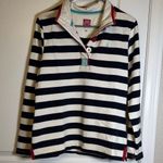 Joule Clothing Navy White Stripe Long Sleeve Polo Shirt Size 8 GUC #6005 Blue Photo 0