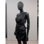 Hello Molly Hello Molly Black One-Shoulder Cutout Mini Dress L | Satin Look Wrap NWT Photo 2