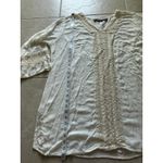 Raya Sun  Dress‎ Womens Size 3XL Cream Embroidered Boho Beachy Stretch Coverup Photo 7