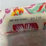 Pilcro and the Letterpress  multi colored print mid rise skinny‎ jeans, size 26 Photo 4