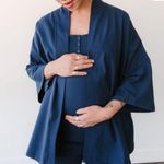 STORQ Feel Good Pregnancy Maternity lounge robe size M Blue Photo 0