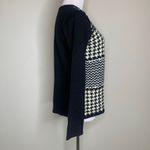 CRAZY HORSE  Black Cream Herringbone Sweater Patchwork Sz Small Photo 3