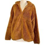 Victoria’s Secret PINK Plush Teddy Full Zip Mock Neck Oversized Sherpa Jacket M Brown Size M Photo 0