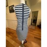 The Clothing Company  SLEEVELESS NAVY  WHITE STRIPED BODYCON  DRESS WOMENS LARGE Photo 5