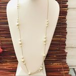 J.Crew  Faux Pearl & Gold Tone Chain Necklace Photo 1