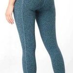 Athleta Salutation Stash II Textured Tight 7/8 Leggings Blue Cheetah Size Small Photo 1