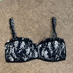 Michael Kors  Collection Ruffle Floral Two-Piece Bikini Swimsuit‎ Black White 12 Photo 4