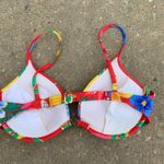 Vintage 90s underwire tropical bikini top Red Size L Photo 4