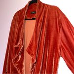 Amaryllis Burnt Orange Velvet Cardigan L Open Front Longline Whimsigoth Boho Red Size L Photo 1