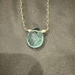 Elegant Stearling Silver and Blue Topaz with Mother of pearl Pendant Necklace Photo 2