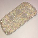 Vintage Beaded Sequin Floral Eyeglasses Case White Photo 2