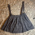 Hot Topic Black & Grey Plaid Suspender Skirt sz L Photo 4