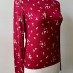 No Comment Burgundy floral mock neck sweater Photo 1