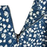 MELLODAY  Blue White Floral Cuffed Short Sleeve Relaxed Fit Cottage Core Blouse S Photo 4