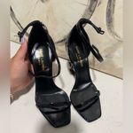 YSL Yves Saint Laurent opyum leather Black Sculptural Heel Sandals Photo 13