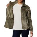 Columbia Fire Side II Green Sherpa Jacket Women's Full-Zip Fleece Lightweight Sm Photo 1