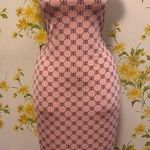 bodycon tube midi dress fancy print blush size S Pink Photo 0