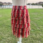 Anna Sui Anthropologie Terrawat tiered red multicolor skirt Photo 6