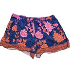 Anthropologie  Ett Twa Women‎ XL Wynnewood High Rise Floral Shorts Pockets Red Photo 1