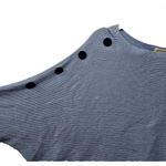 Greige Ribbed Dolman Sweater Womens Size L Side Buttons Long Sleeves Light Blue Size L Photo 2