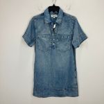 Madewell  Denim Popover Dress Robertson Wash Blue Shift Pockets Casual XS NWT Photo 6
