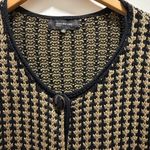 Jones New York  Black and Gold Houndstooth Cardigan size 2X Photo 1