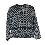 Doncaster Womens Black & White Geometric Print Peplum Jacket Size 14 Photo 1