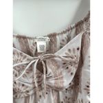 Kirious  Boho Large Crop Cotton Blend Eyelet Blouse Cream Tan Size Large Photo 1