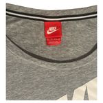 Nike  Gray Crop T-Shirt with Orange Logo Photo 3