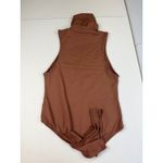 ZARA Sleeveless Turtleneck Bodysuit Top M Ribbed Knit One Piece Tank Suit Brown Photo 1