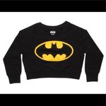 DC Comics New. BATMAN crop sweatshirt.  3/4 length sleeve. NWOT Photo 1