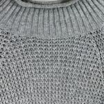 American Eagle  Sweater Women's Sz Large Slouchy Turtleneck Grey Knit Bell Sleeve Photo 6