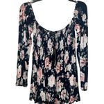 Urban Girl Floral Print Long Sleeve Women's Blouse size Small Ruching to bodice Photo 0