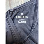 Athleta  Black Tankini Swim Top Ruched Adjustable Blousy Modest Underwire 34DD/D Photo 3