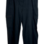 Eileen Fisher  Wide Leg Cargo Pants Size XL Black Organic Cotton Twill Casual Photo 0