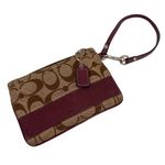 Coach Leather Small Wristlet Logo with Magenta Accent Zipper Photo 0