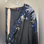 Free People Gypsy Rose Jumpsuit Floral Embroidered Black Size 6 Wide Leg Photo 1