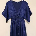 Baltic Born Savannah Print Kimono Maxi Dress Navy Blue Size Small True Wrap Photo 6