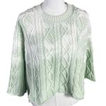 Free People  Washed Ashore Cable Knit Sweater in Candy Mint Combo XS NWT Photo 10