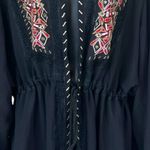 Cato Sheer Black Embroidered Kimono Photo 4