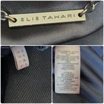 Elie Tahari Black Virgin Wool Lamb Leather Blend Pocket Blazer Size Small Photo 9