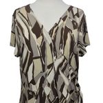 Attention NWT  Faux Wrap Dress Size Large – Abstract Print Short Sleeve Stretch Photo 1